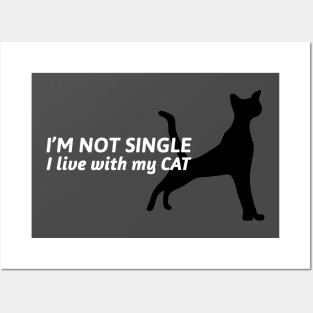 I'm NOT single - I live with my cat Posters and Art